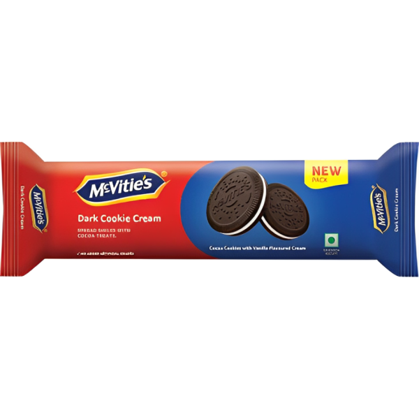 McVities Dark Cookies Cream Vanilla Biscuits 40.4gm(pack 12)